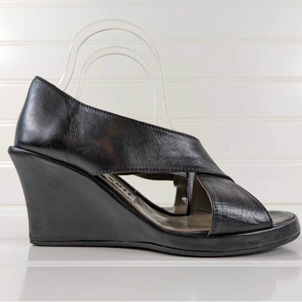 Vol de Nuit Emile Thoard Anthropologie Crisscross Slingback Wedge Sandals EU 38